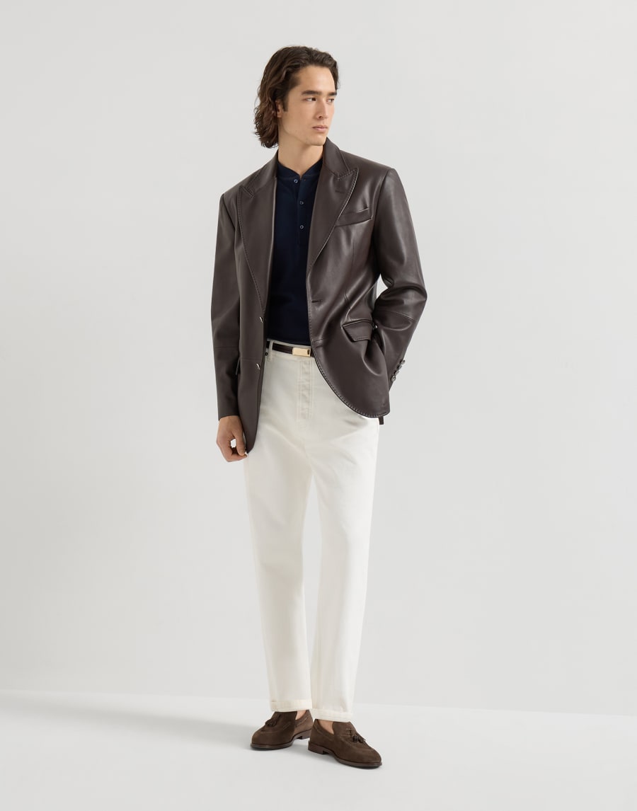 Garment-dyed denim trousers Snow Man - Brunello Cucinelli