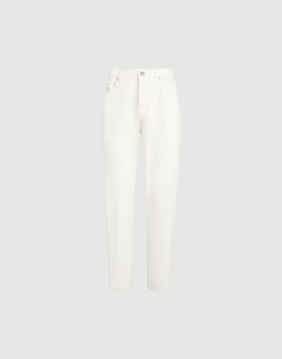 Garment-dyed denim trousers Snow Man - Brunello Cucinelli