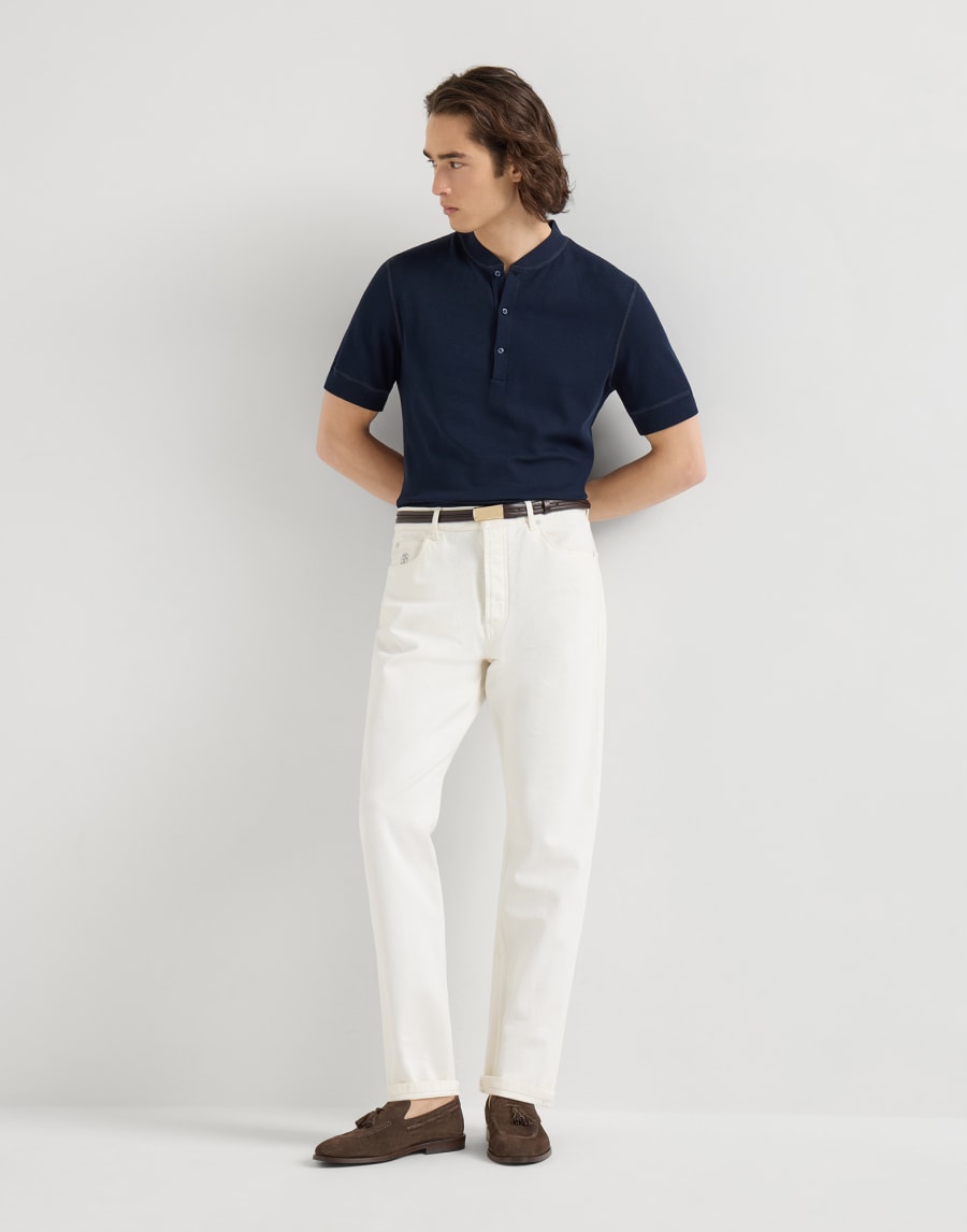 Garment-dyed denim trousers Snow Man - Brunello Cucinelli