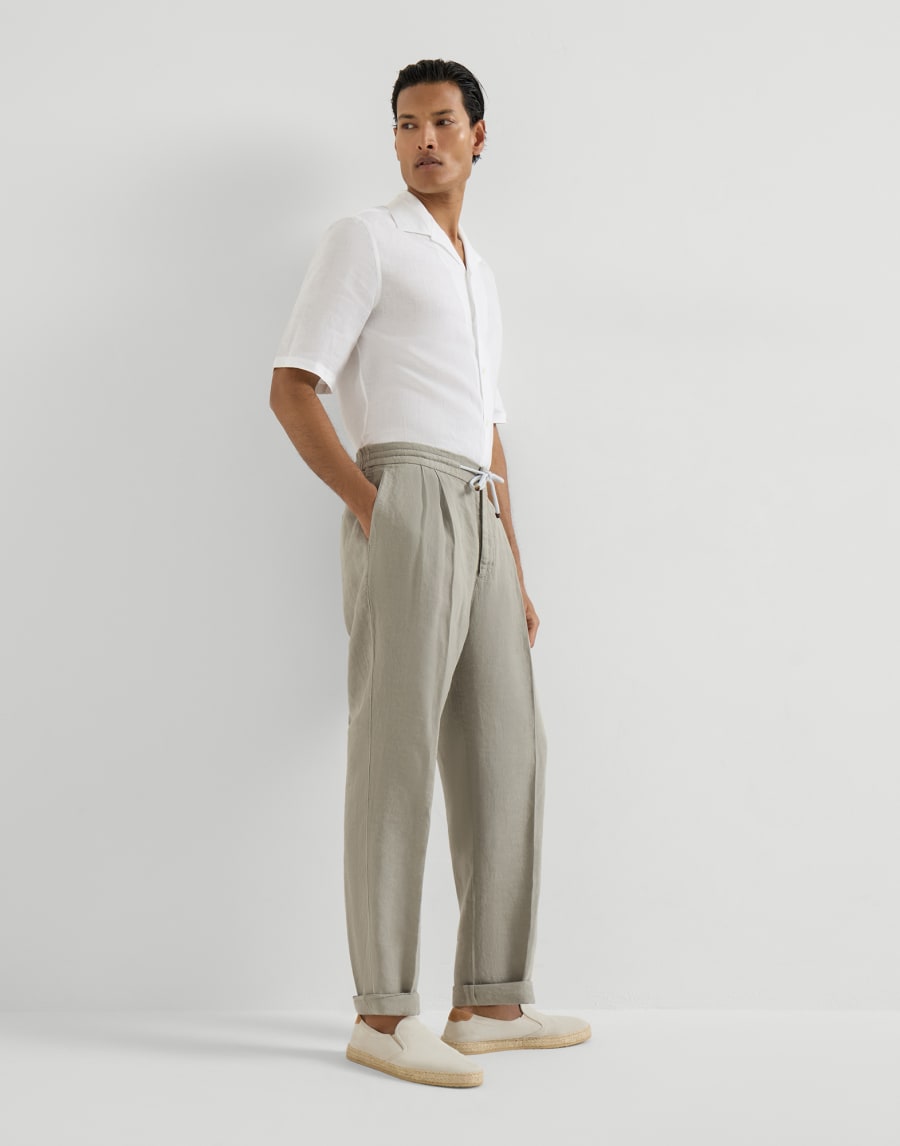 ドローストリング入りトラウザーズ カーキ メンズ - Brunello Cucinelli