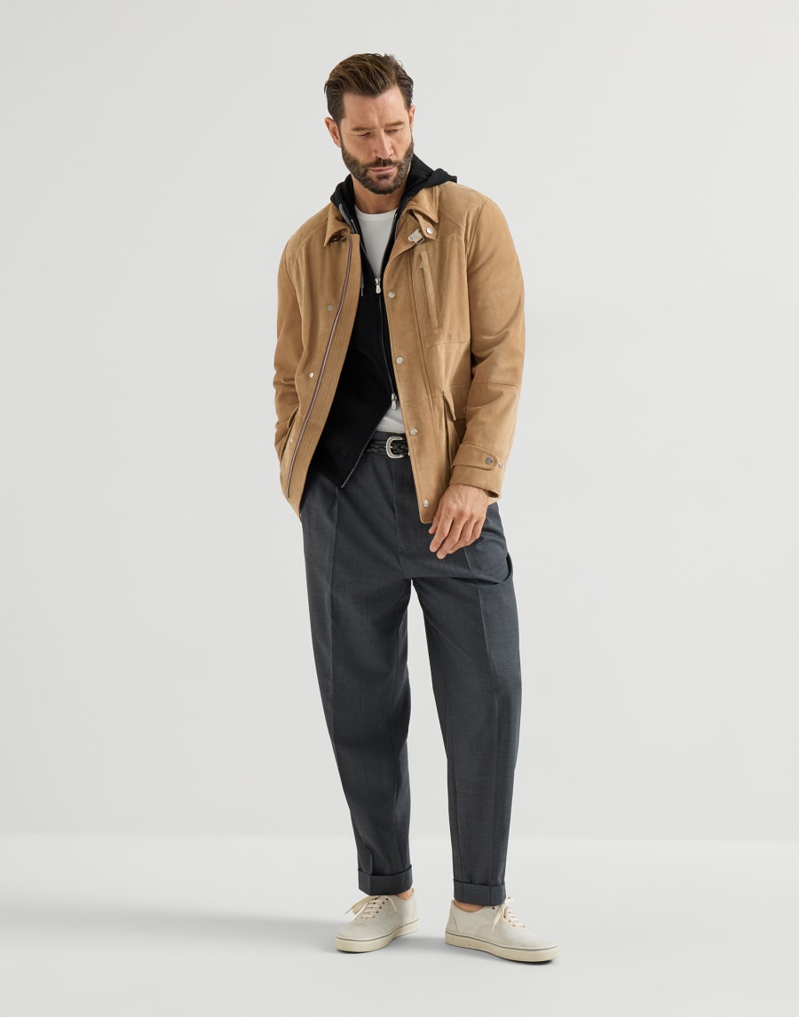 Cashmere sweatshirt-style cardigan Black Man - Brunello Cucinelli