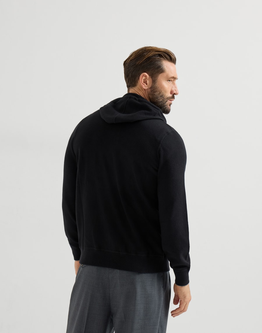 Cashmere sweatshirt-style cardigan Black Man - Brunello Cucinelli