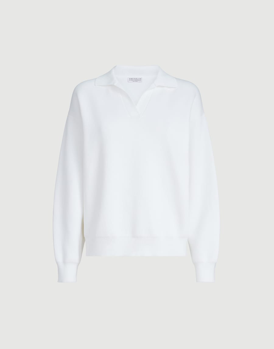 Double knit polo shirt White Woman - Brunello Cucinelli