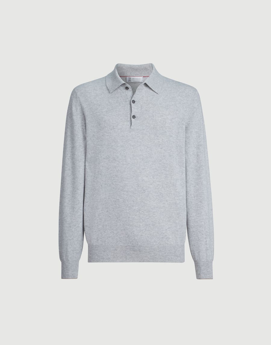 Cashmere knit polo shirt Pebble Man - Brunello Cucinelli