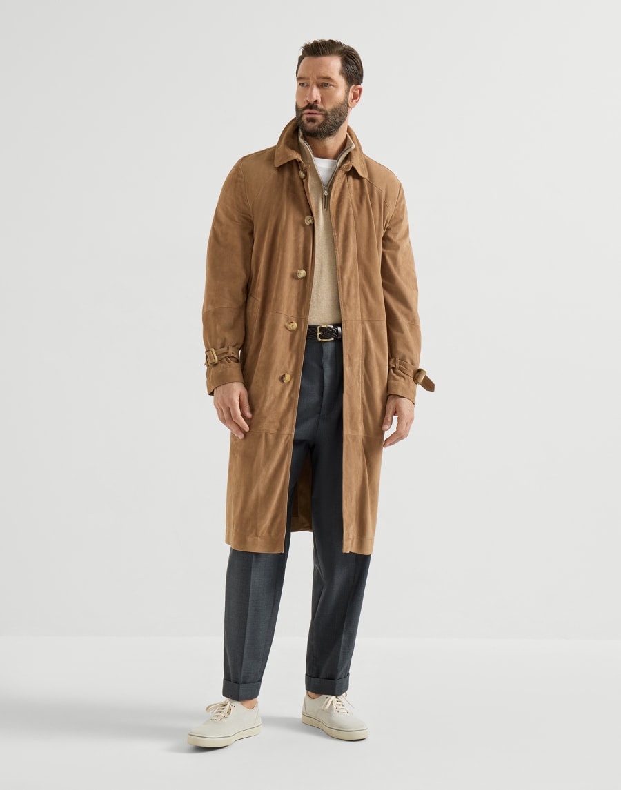 Cashmere sweater with half zip Beige Man - Brunello Cucinelli