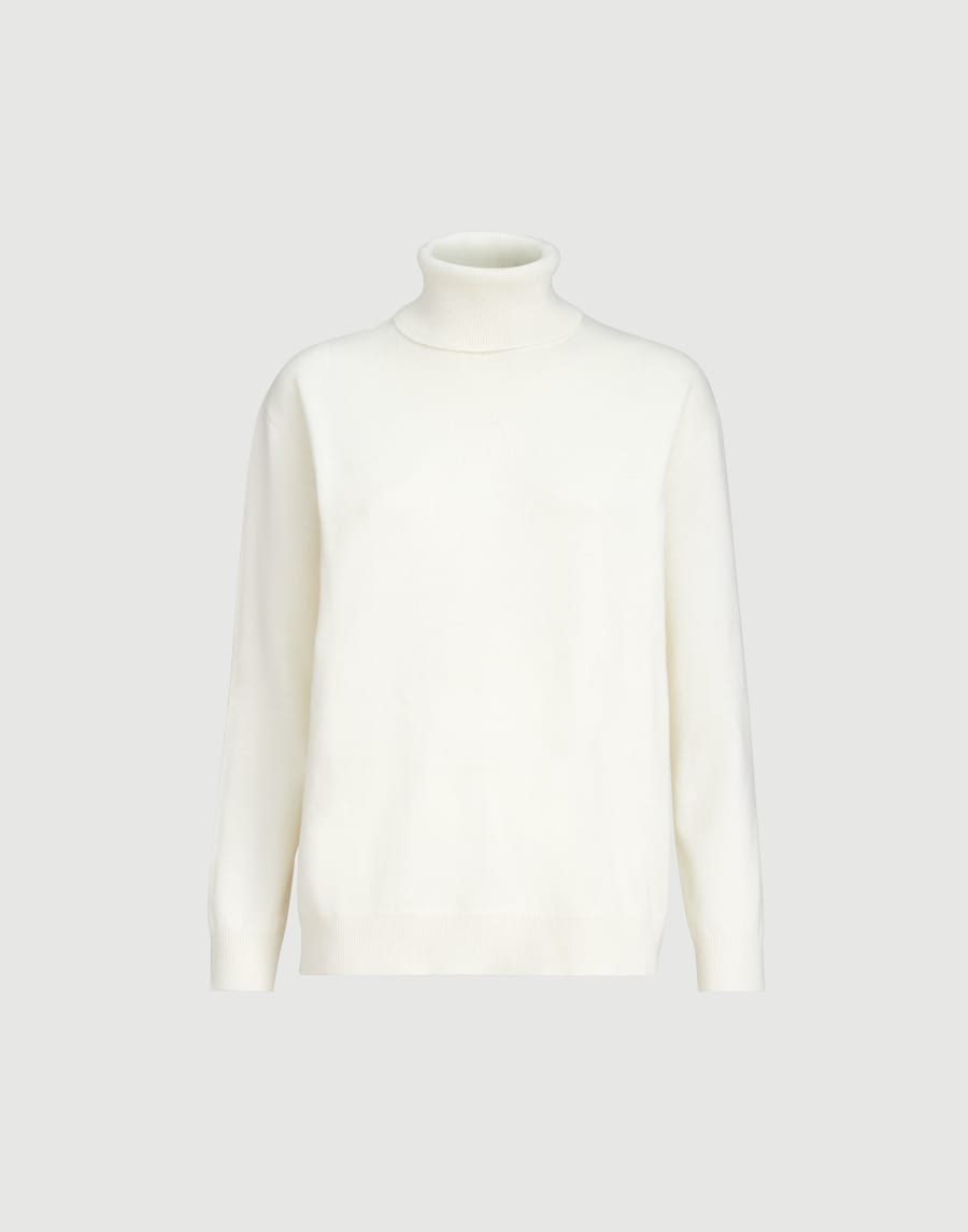 Cashmere sweater with monili White Woman - Brunello Cucinelli
