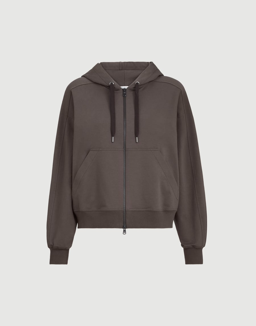 Sweatshirt with embroidery Brown Woman - Brunello Cucinelli