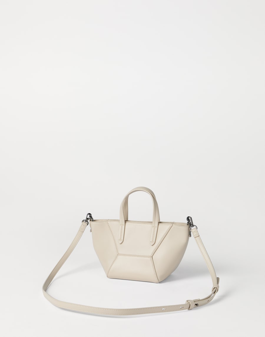 Calfskin mini BC Duo bag Ivory Woman - Brunello Cucinelli