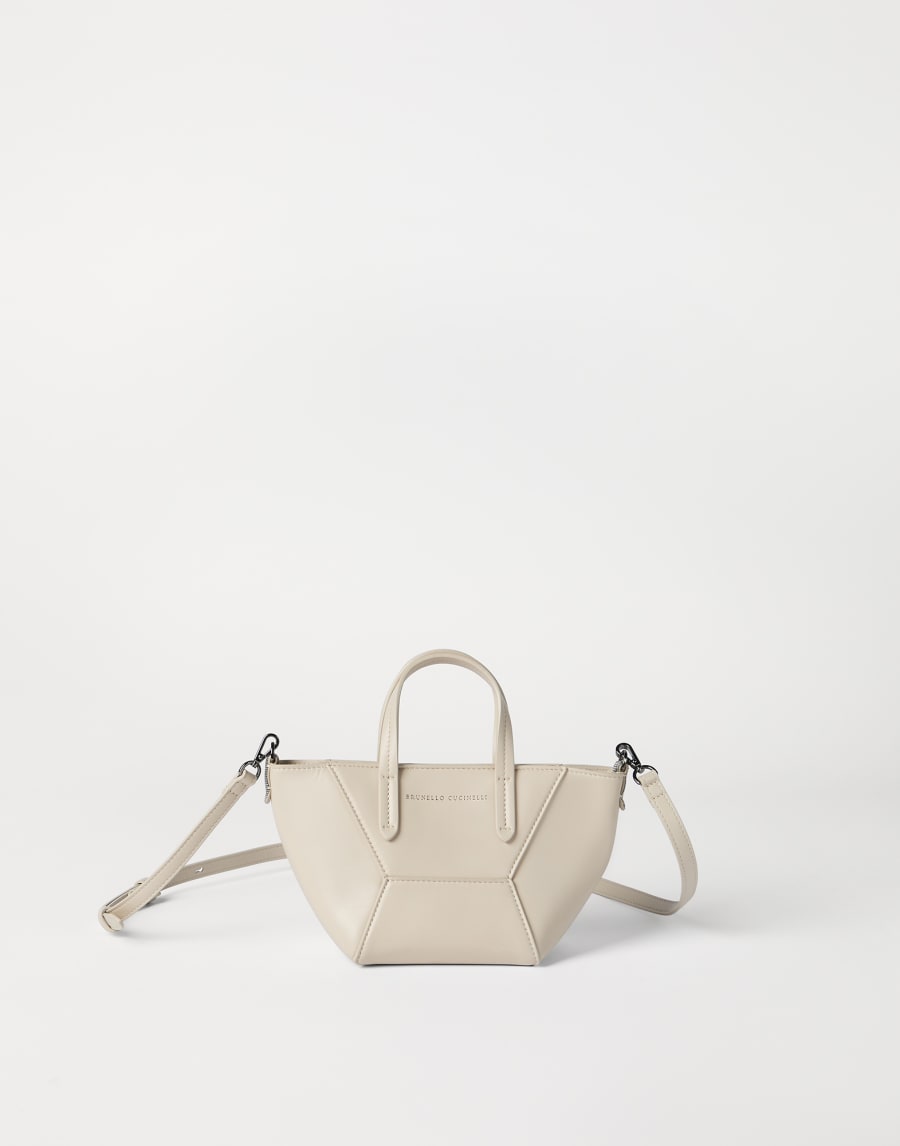 Calfskin mini BC Duo bag Ivory Woman - Brunello Cucinelli