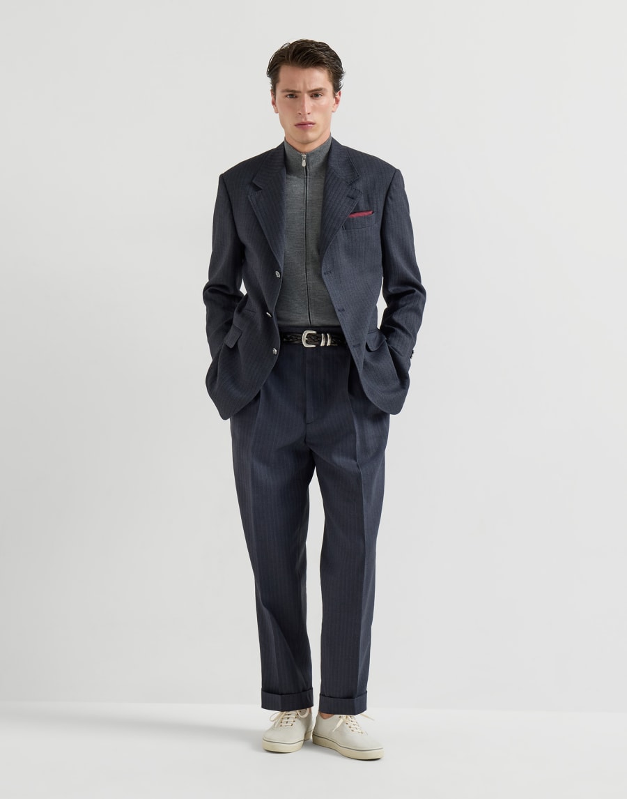 Cashmere and silk cardigan Dark Grey Man - Brunello Cucinelli