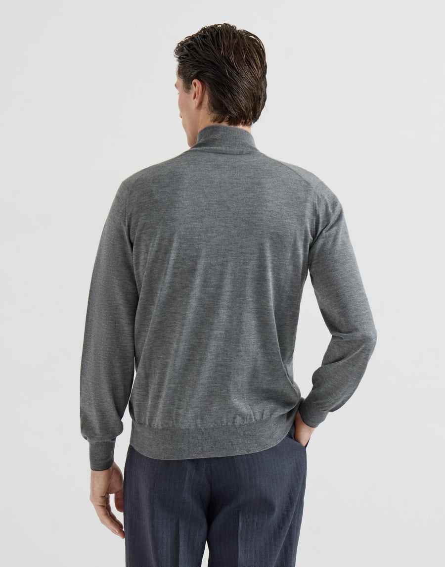 Cashmere and silk cardigan Dark Grey Man - Brunello Cucinelli