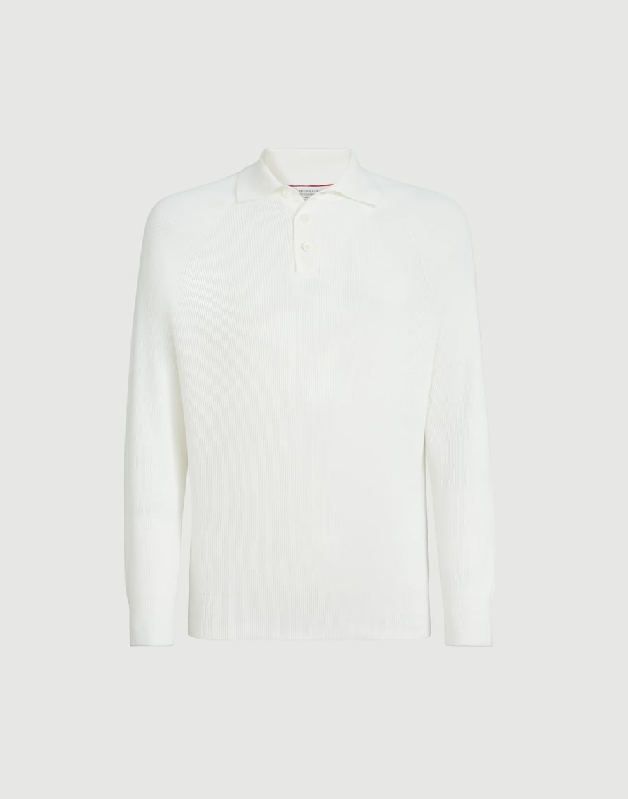 Rib knit polo Panama Man - Brunello Cucinelli