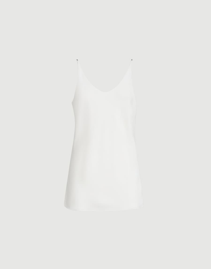 Top mit Shiny Straps Weiß Damen - Brunello Cucinelli