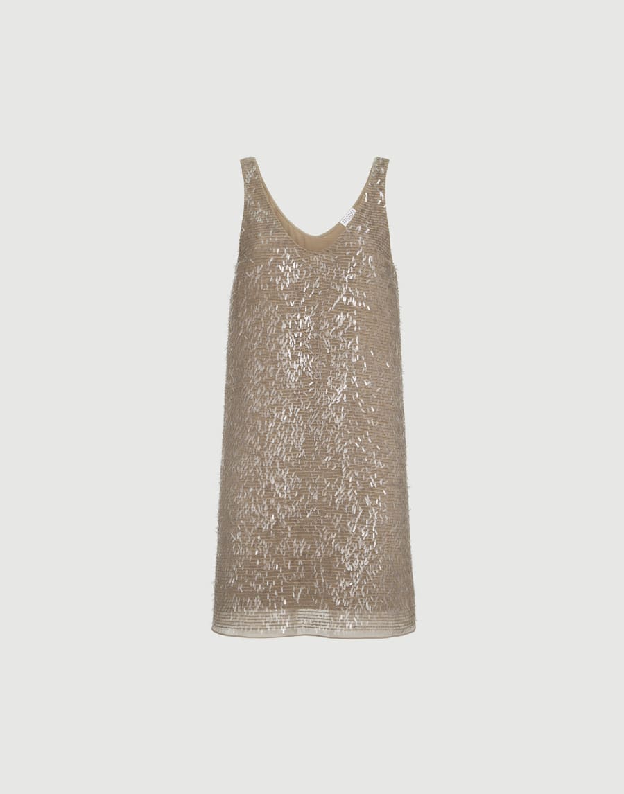 Mini dress with dazzling embroidery Rope Woman - Brunello Cucinelli