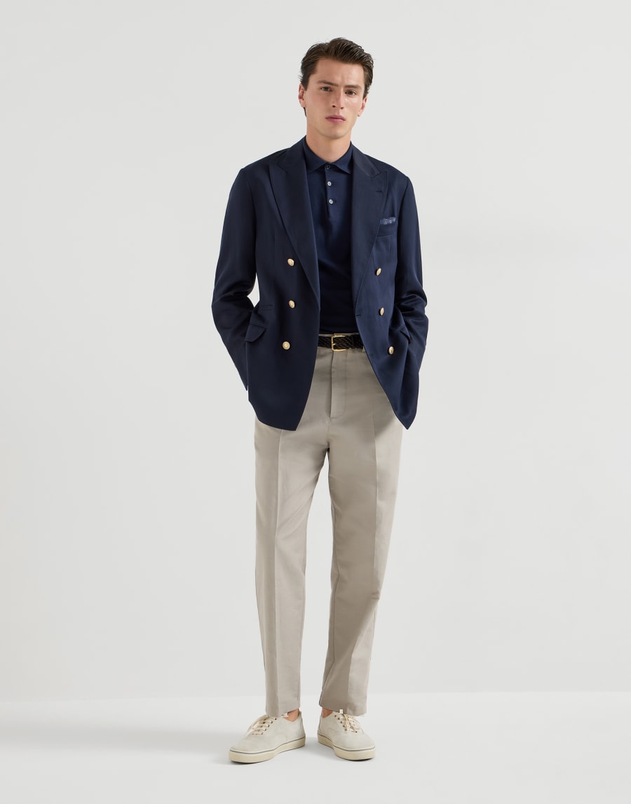 Polo-style sweater Navy Blue Man - Brunello Cucinelli