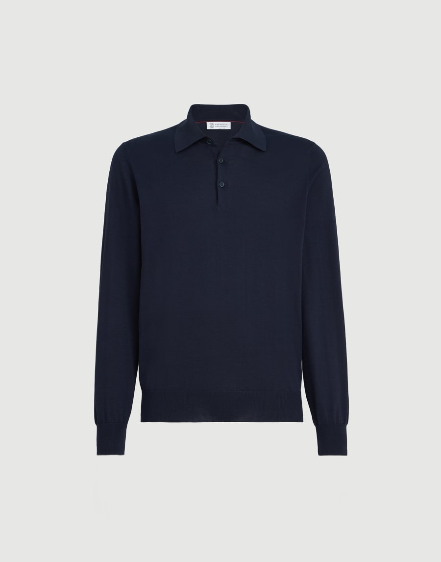 Polo-style sweater Navy Blue Man - Brunello Cucinelli