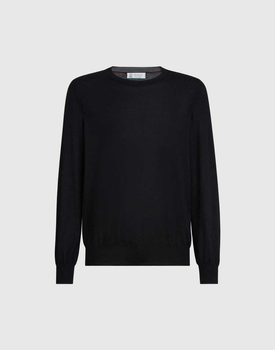 Cashmere and silk lightweight sweater Black Man - Brunello Cucinelli