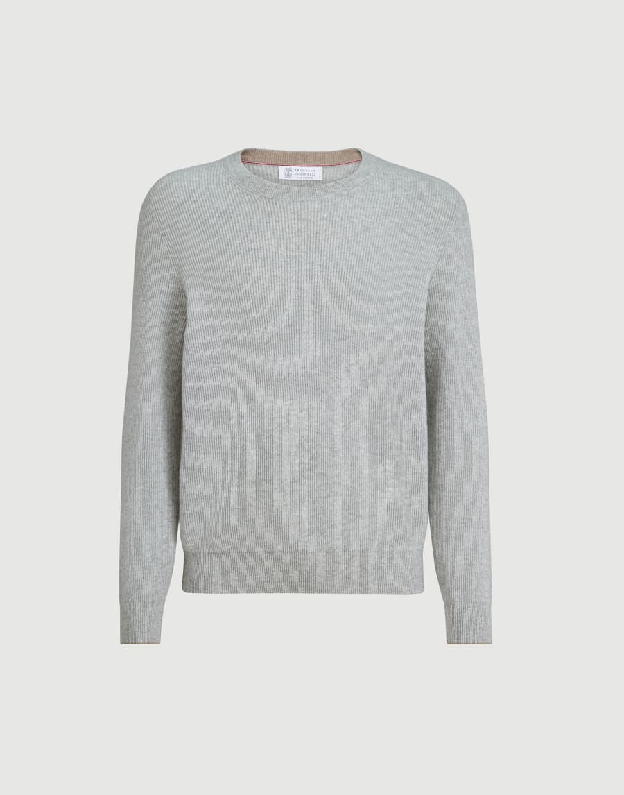 Cashmere English rib sweater Pebble Man - Brunello Cucinelli