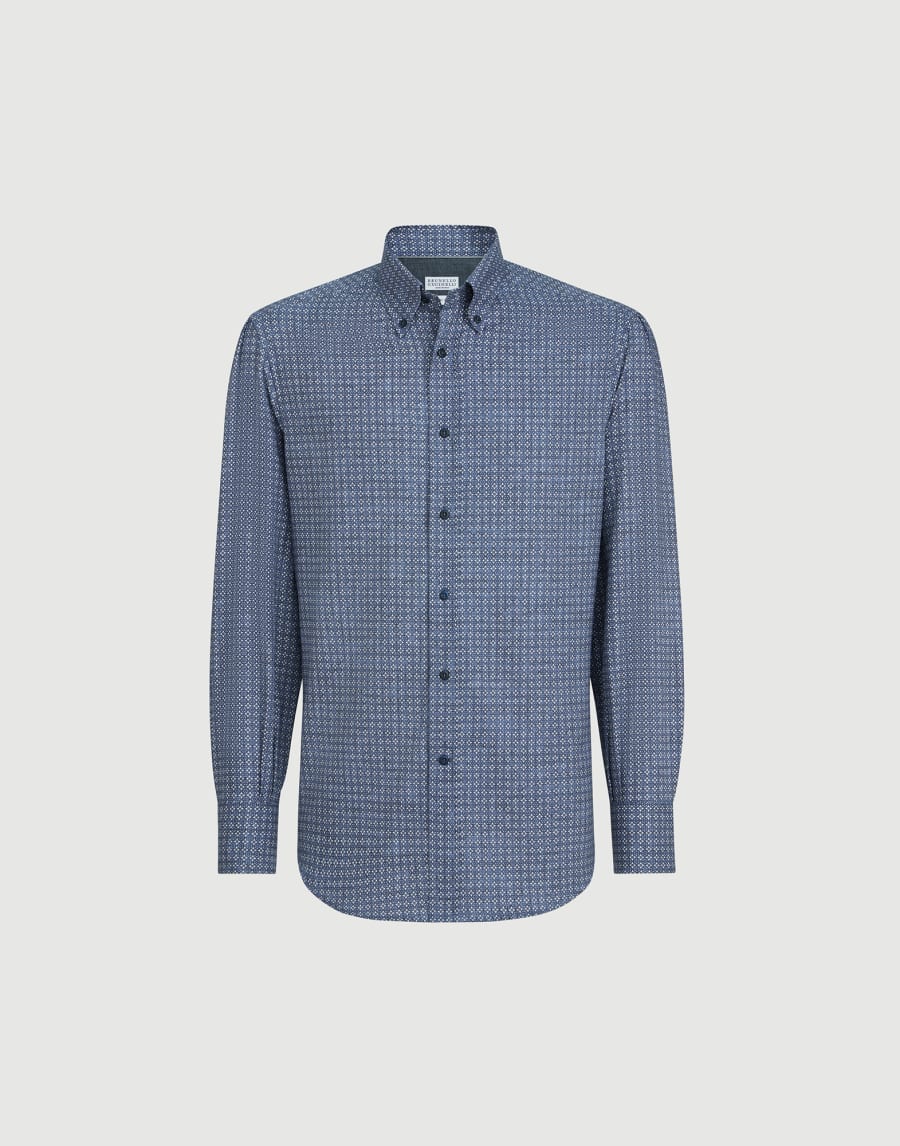 Printed twill shirt Denim Man - Brunello Cucinelli