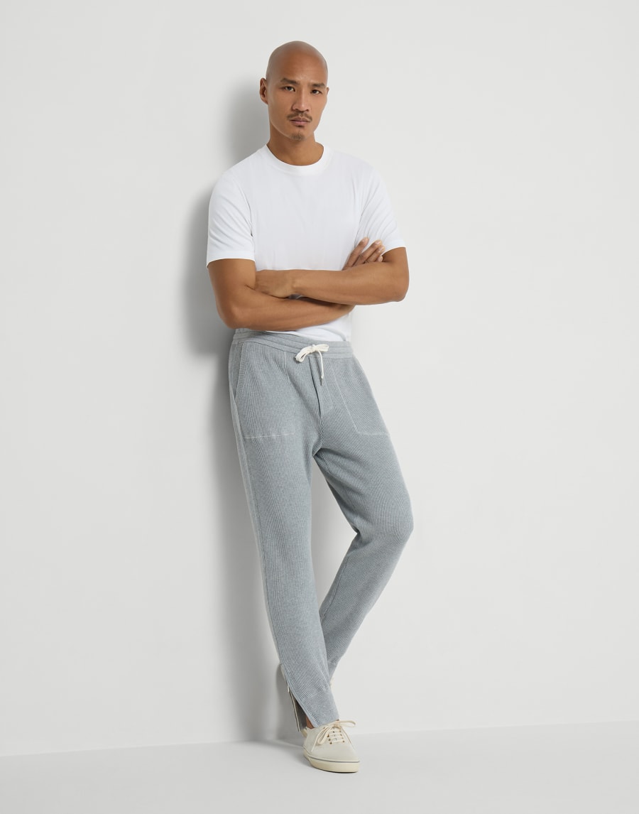 Cotton knit trousers Grey Man - Brunello Cucinelli