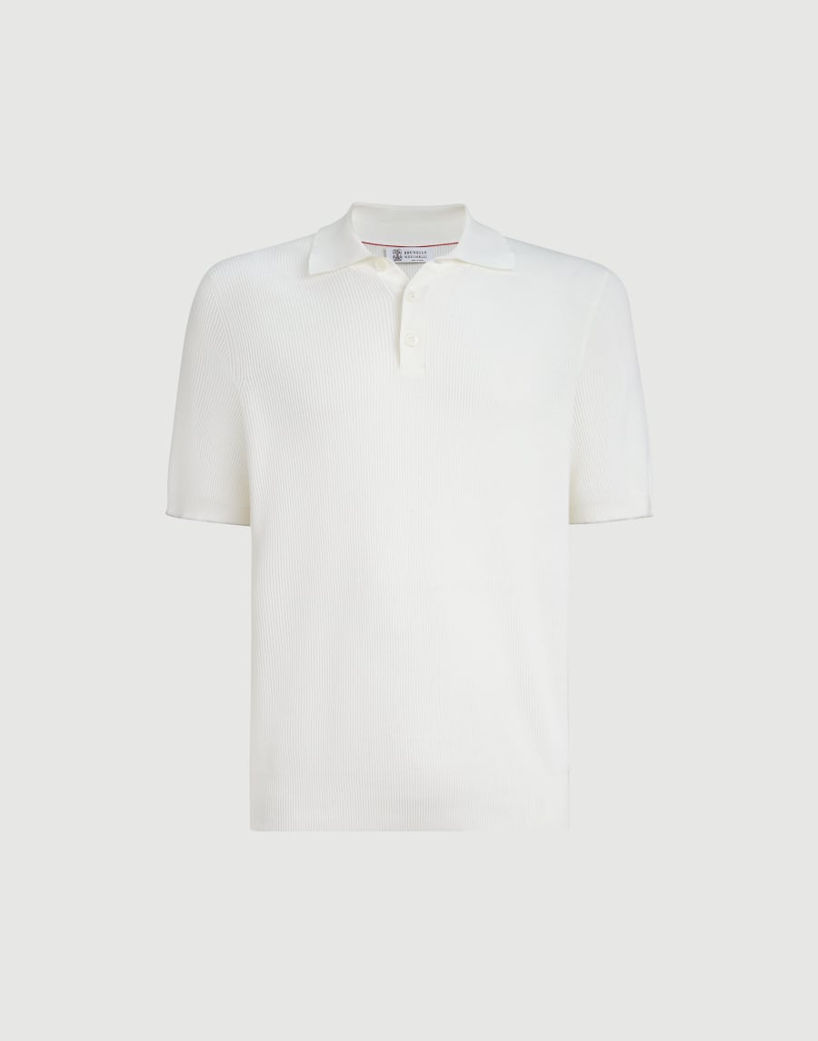 Rib knit polo Panama Man - Brunello Cucinelli
