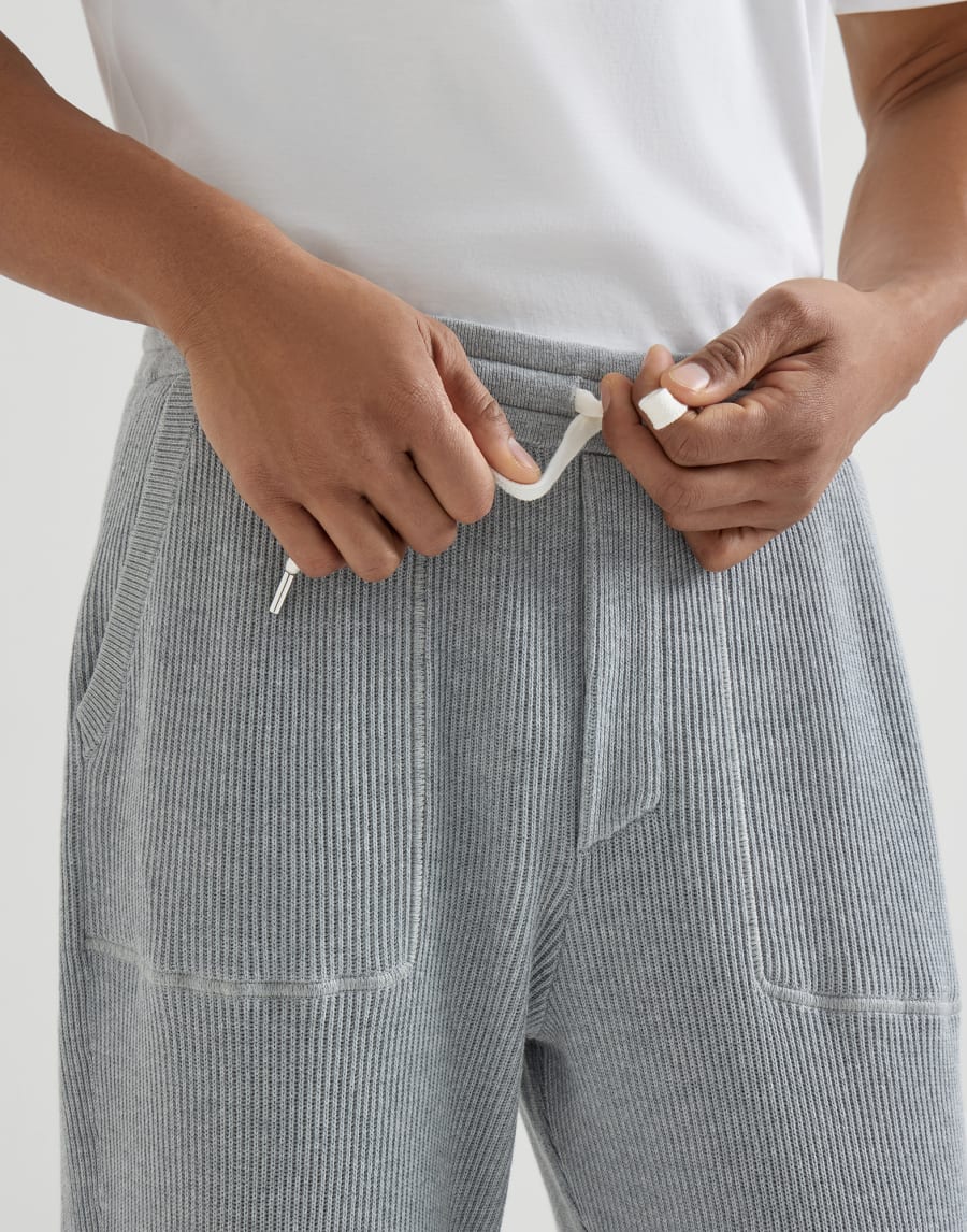 Cotton knit trousers Grey Man - Brunello Cucinelli