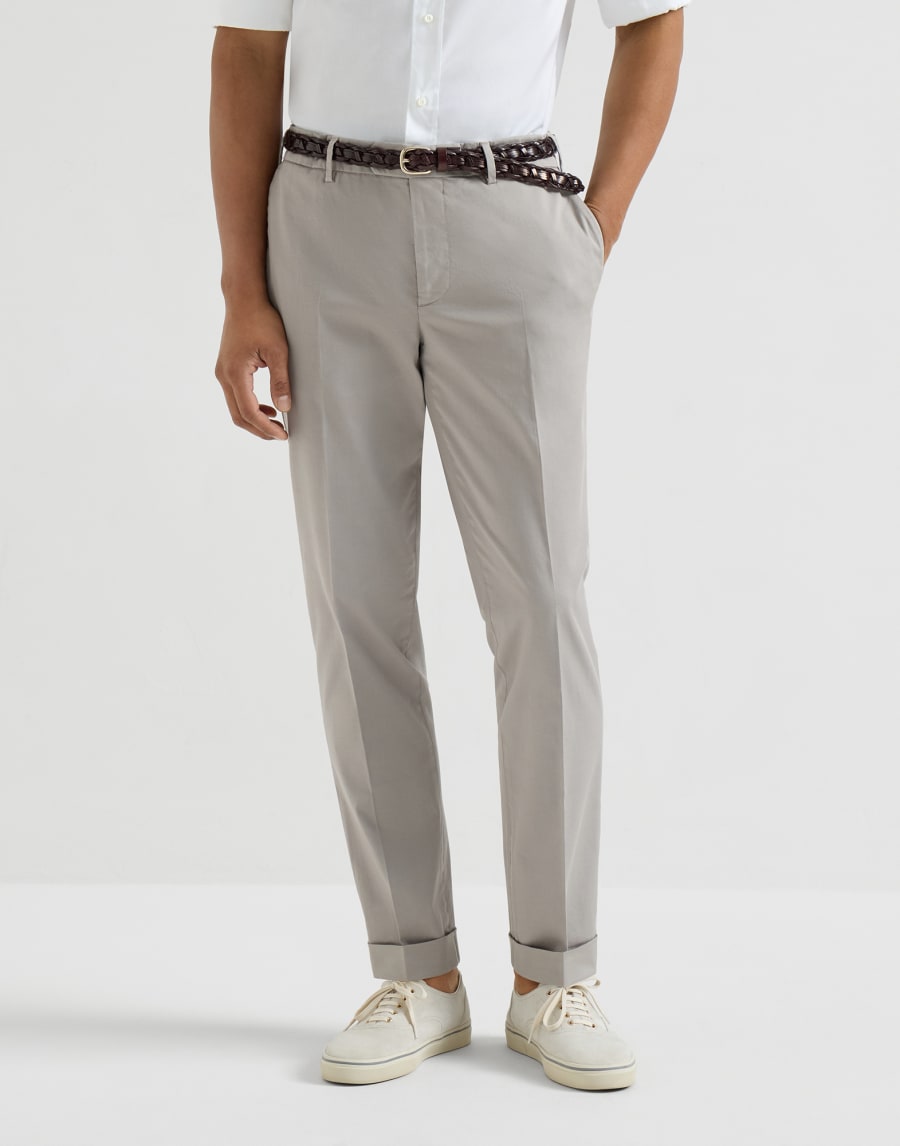 Comfort gabardine trousers Light Grey Man - Brunello Cucinelli