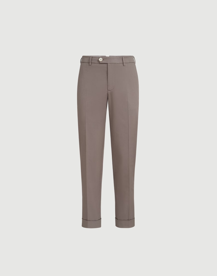 Comfort gabardine trousers Hazelnut Man - Brunello Cucinelli
