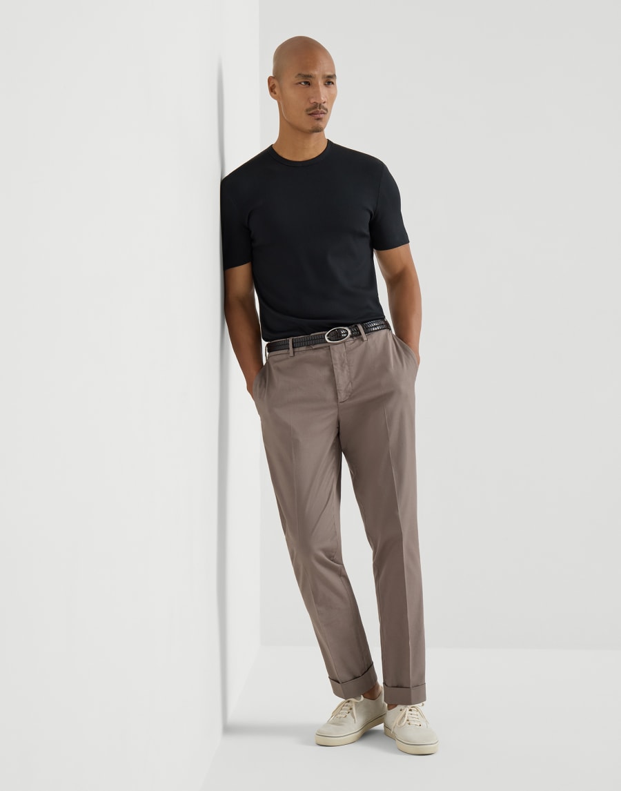 Comfort gabardine trousers Hazelnut Man - Brunello Cucinelli