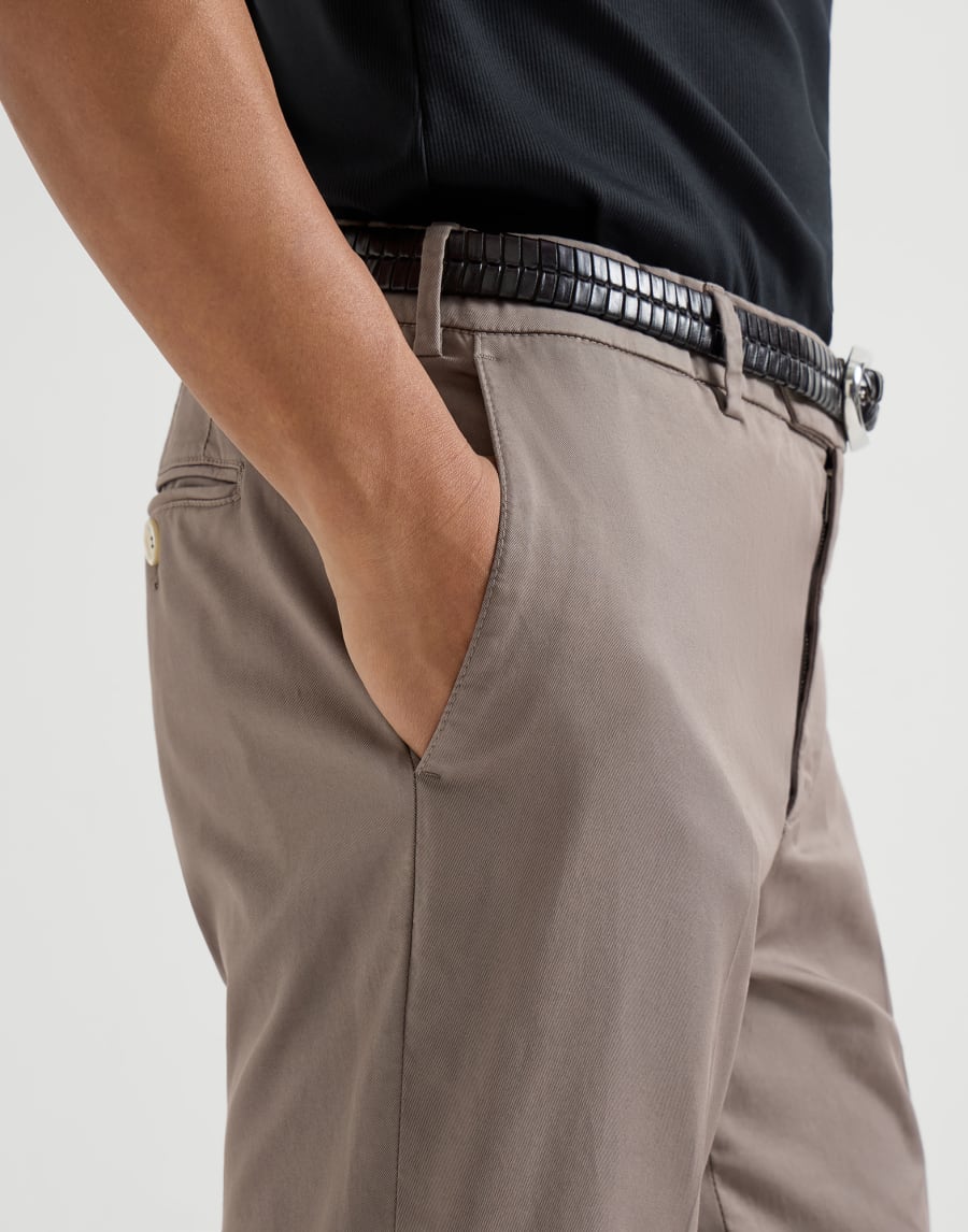 Comfort gabardine trousers Hazelnut Man - Brunello Cucinelli