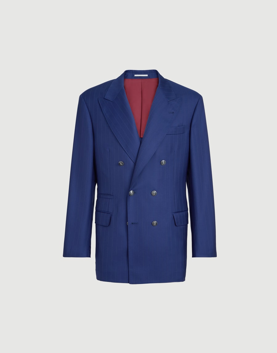 Veste demi-croisée Bleu Royal Homme - Brunello Cucinelli