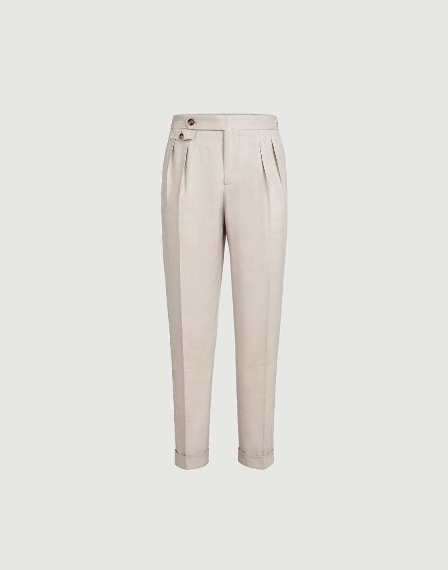Trousers with double pleats and tabs Buff Man - Brunello Cucinelli