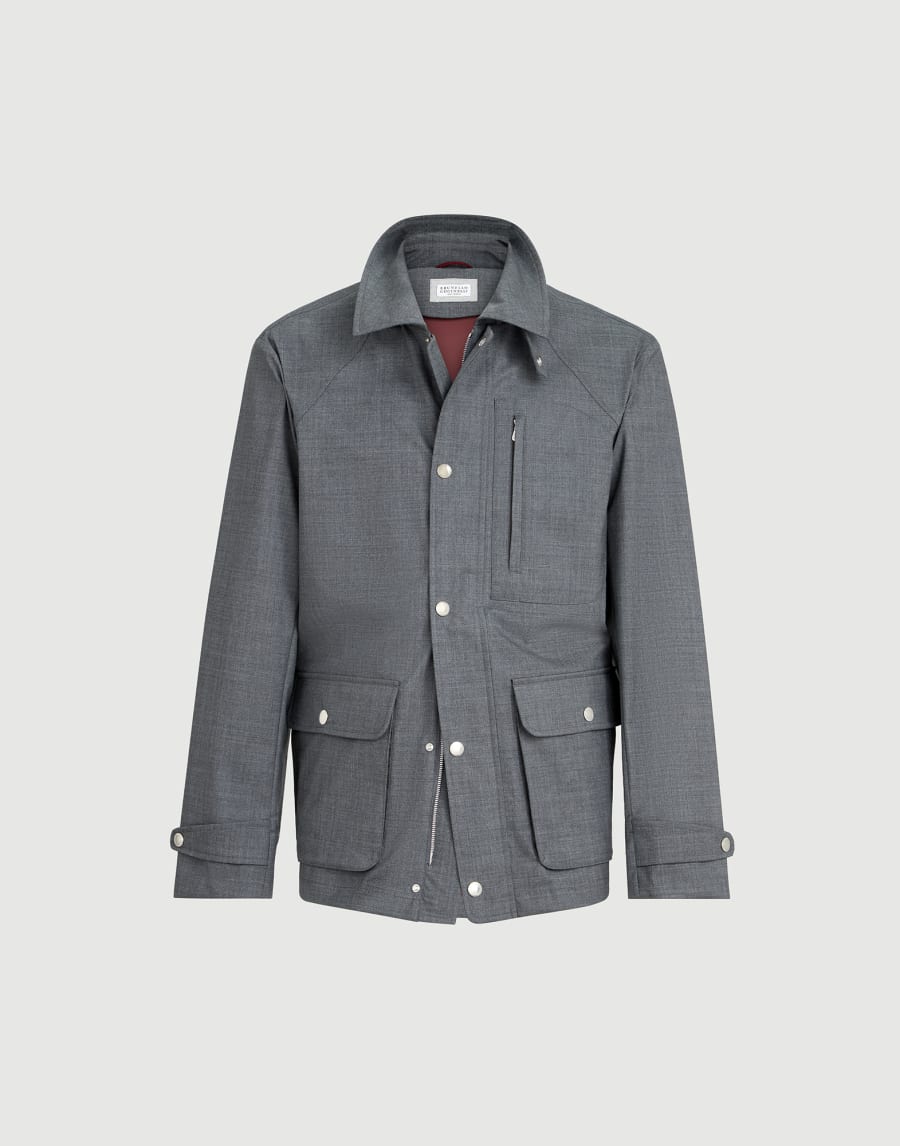Field jacket in tela membranata Grigio Uomo - Brunello Cucinelli