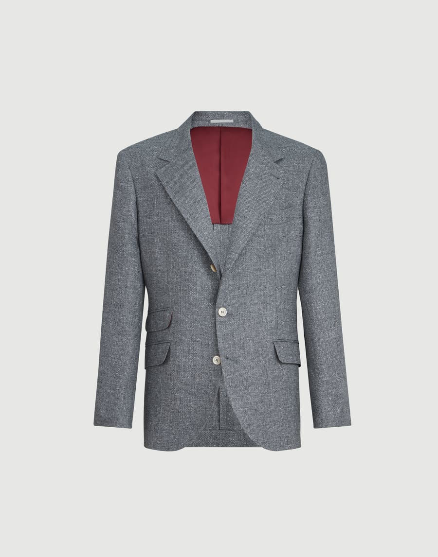 Hopsack deconstructed blazer Medium Grey Man - Brunello Cucinelli