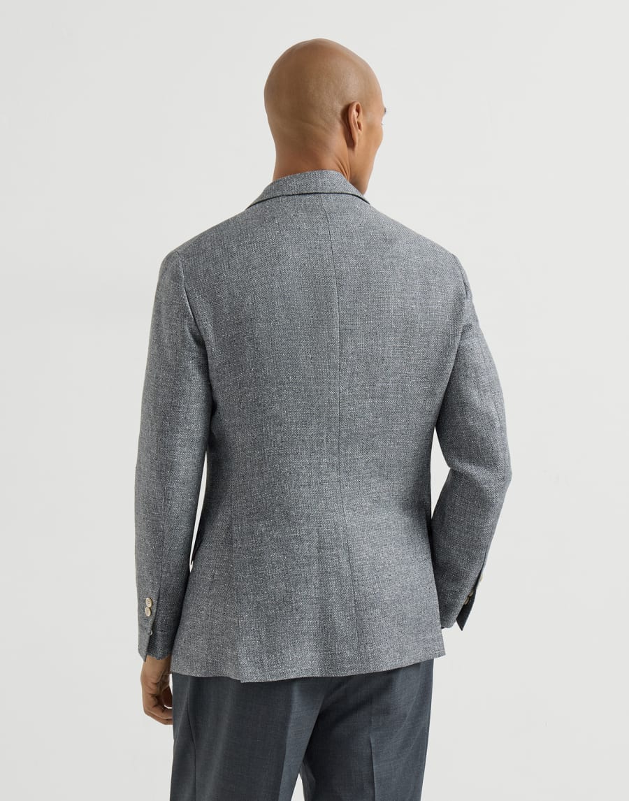 Hopsack deconstructed blazer Medium Grey Man - Brunello Cucinelli