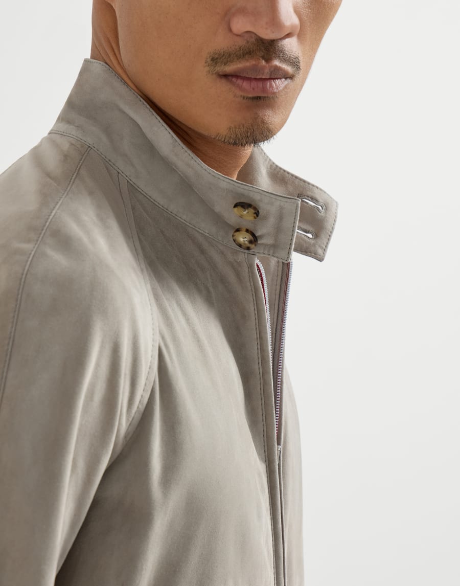Blouson aus Veloursleder Kaki Herren - Brunello Cucinelli