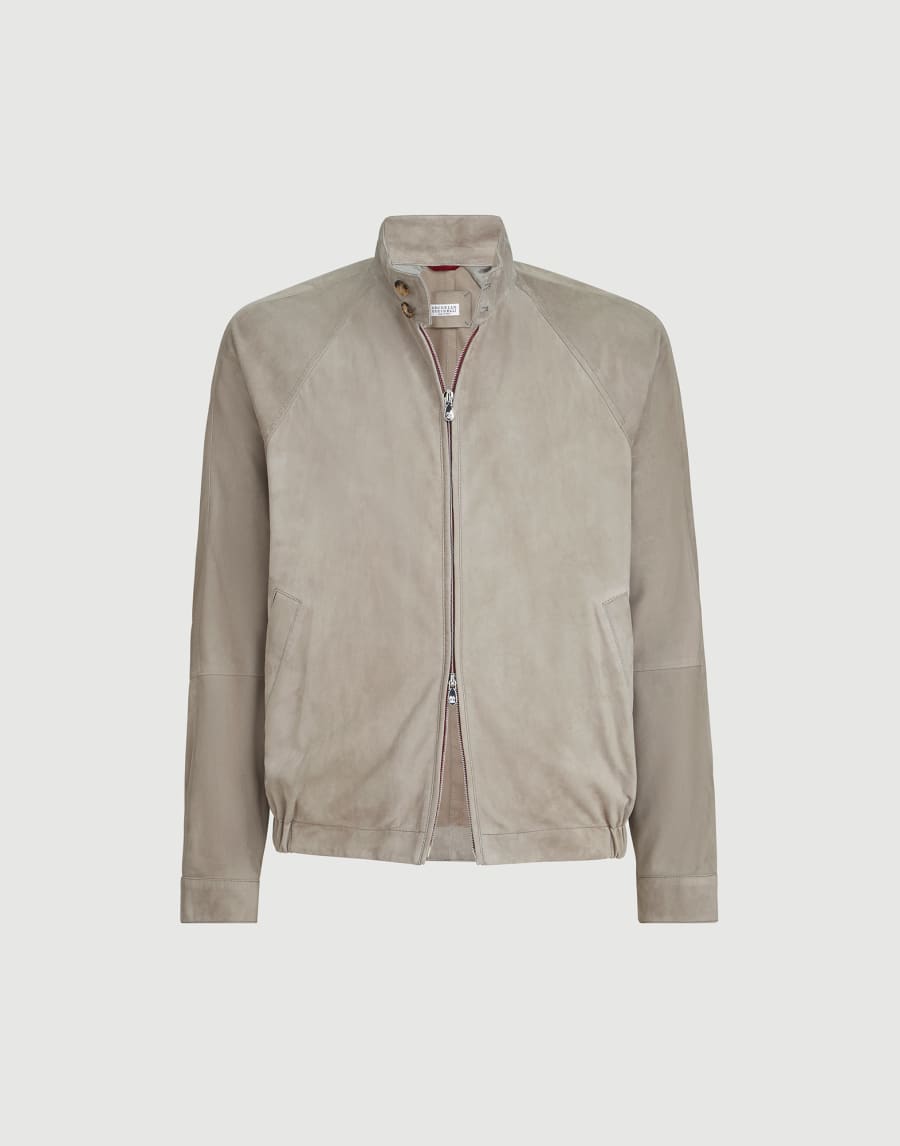 Blouson aus Veloursleder Kaki Herren - Brunello Cucinelli