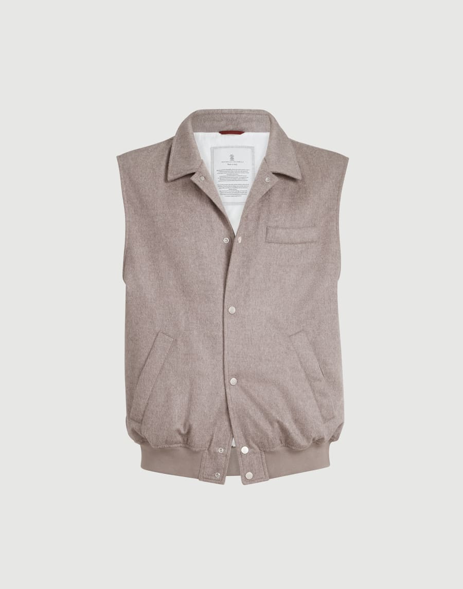 Weste aus Kaschmirflanell Braun Herren - Brunello Cucinelli
