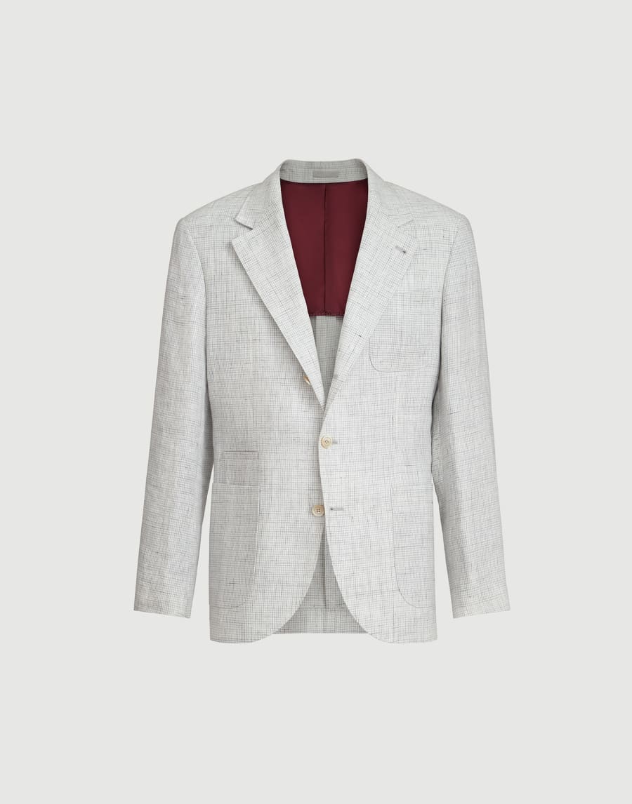 Giacca decostruita pied-de-poule Grigio Perla Uomo - Brunello Cucinelli