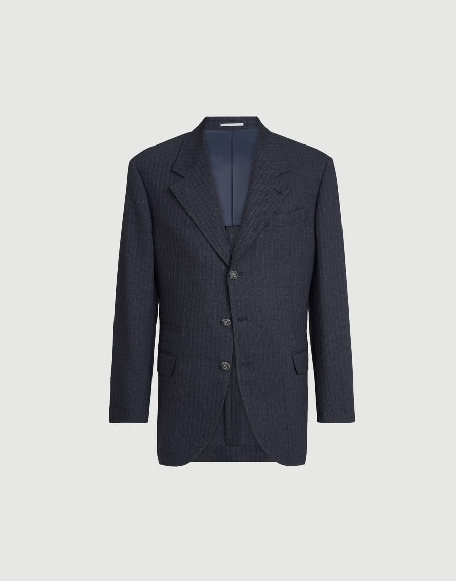 Chevron blazer Navy Blue Man - Brunello Cucinelli