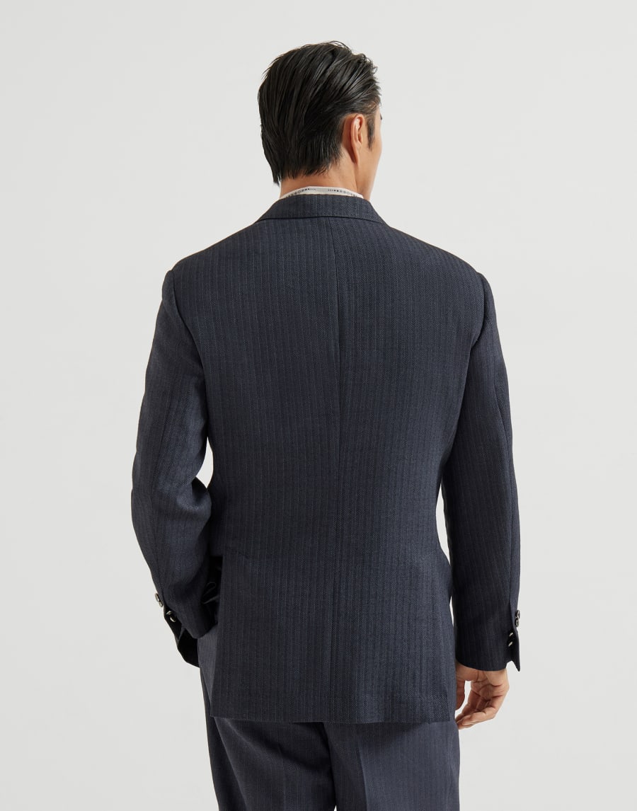 Chevron blazer Navy Blue Man - Brunello Cucinelli