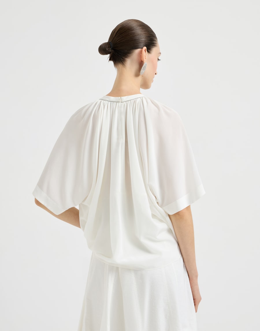 Crêpe de chine T-shirt Panama Woman - Brunello Cucinelli