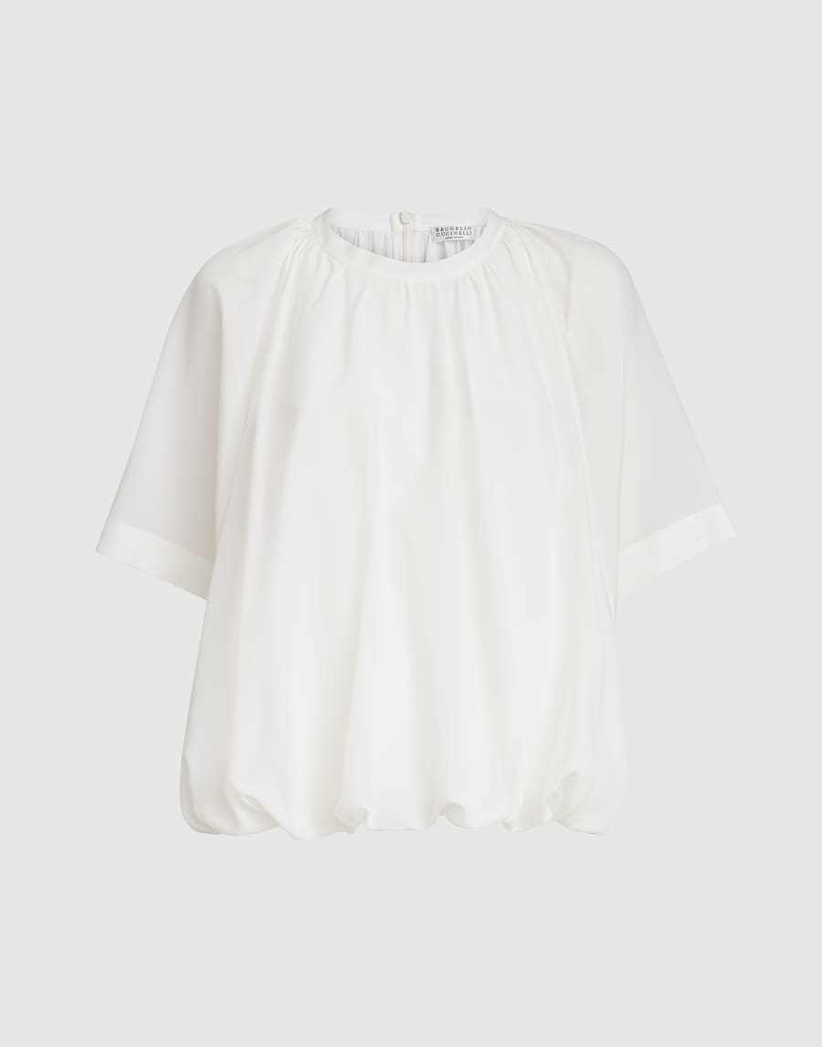 Crêpe de chine T-shirt Panama Woman - Brunello Cucinelli