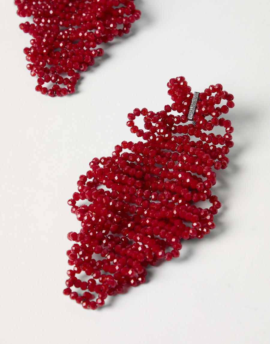 Sculptured leaf earrings Red Woman - Brunello Cucinelli
