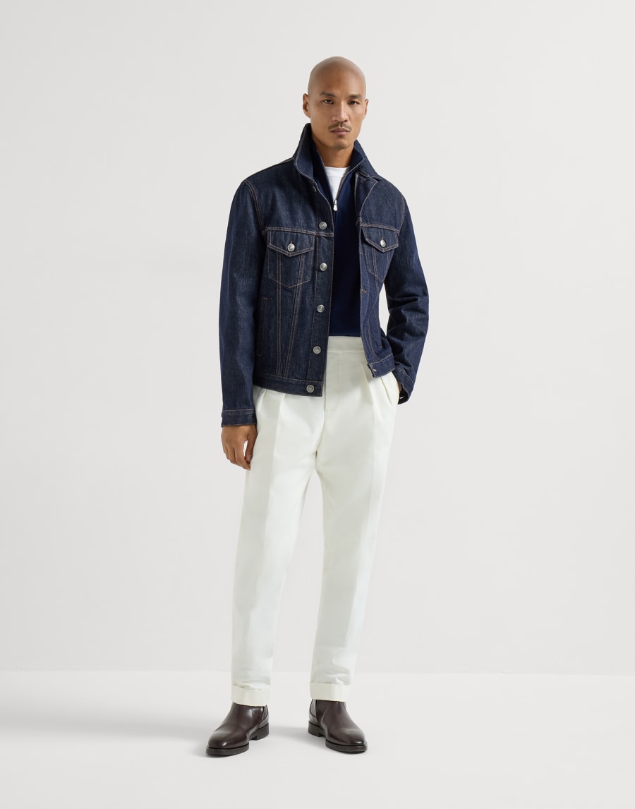 Jersey de vicuña con cremallera Azul Hombre - Brunello Cucinelli