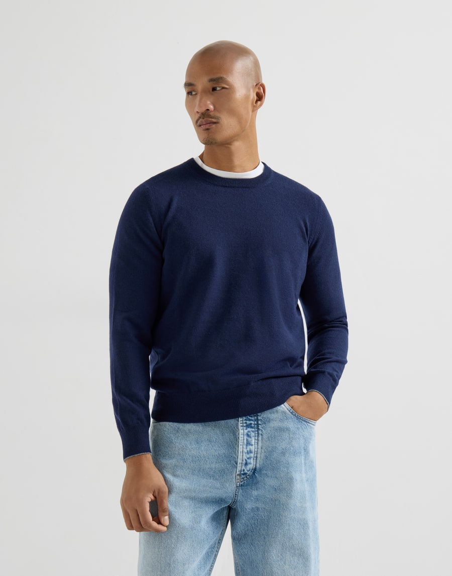 Cashmere and vicuña sweater Blue Man - Brunello Cucinelli
