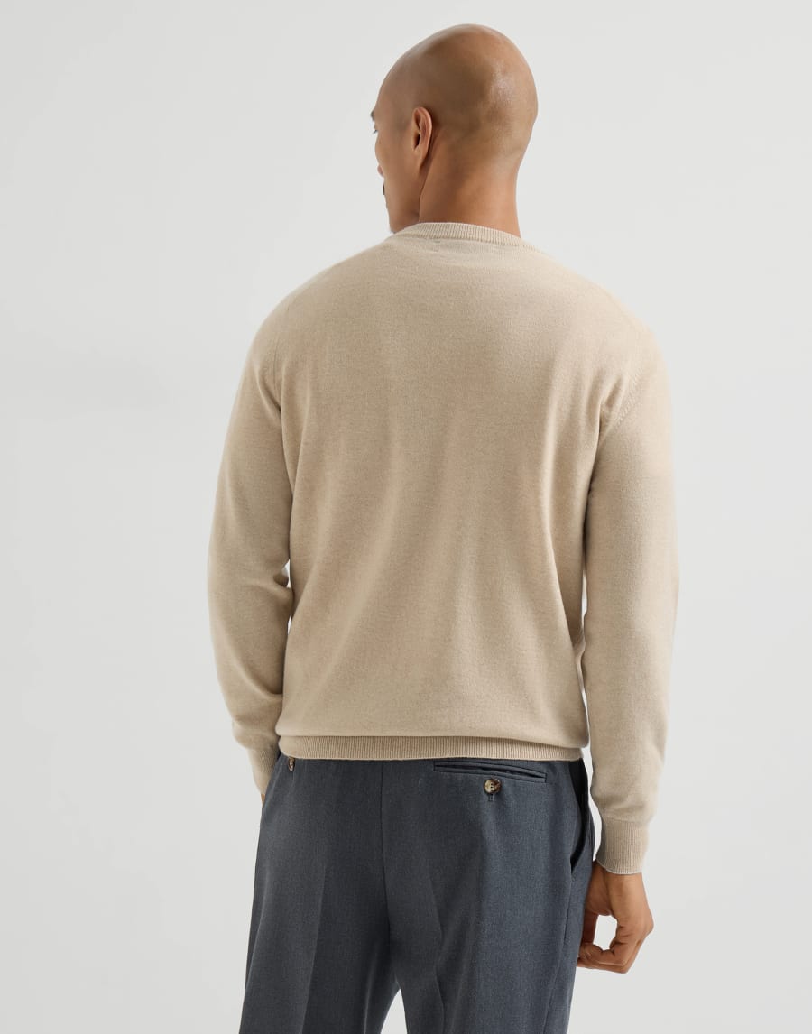 Jersey de cachemir y vicuña Beige Hombre - Brunello Cucinelli
