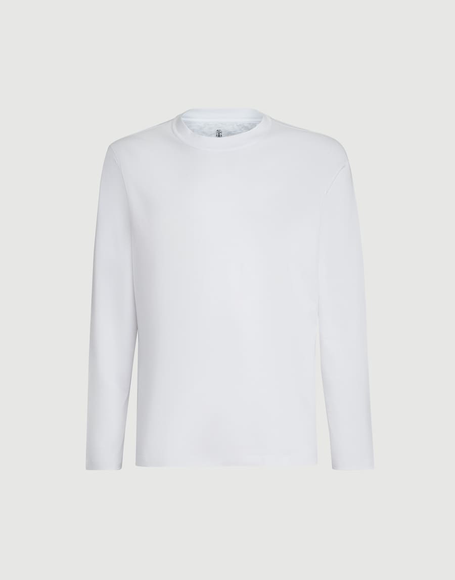 Camiseta en punto de algodón Blanco Hombre - Brunello Cucinelli