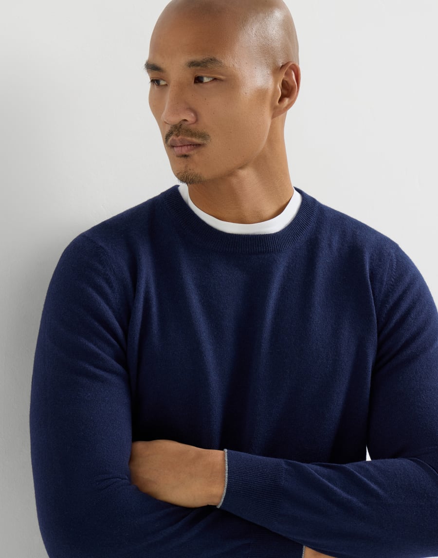 Cashmere and vicuña sweater Blue Man - Brunello Cucinelli