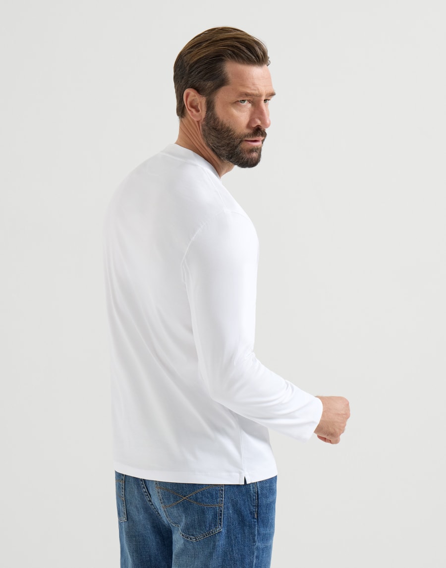 Camiseta en punto de algodón Blanco Hombre - Brunello Cucinelli